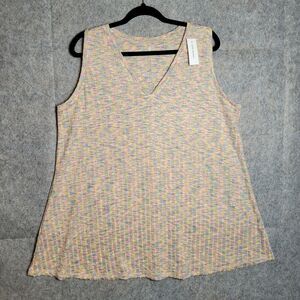 Lane Bryant Swing Tank Womens Plus 18/20 Rainbow Knit Flowy Lightweight Stretch